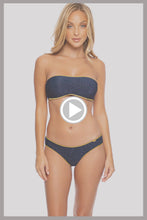 STARDUST - Free Form Bandeau & Seamless Wavy Ruched Back Bottom • Midnight Blue