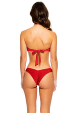 STARDUST - Free Form Bandeau & Seamless Wavy Ruched Back Bottom • Red