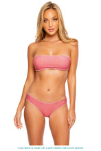 STARDUST - Free Form Bandeau & Seamless Wavy Ruched Back Bottom • Rose Pink