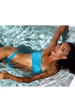 STARDUST - Free Form Bandeau & High Leg Brazilian Bottom • Celestial Blue Campaign