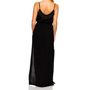 NIGHT DREAMER - Spaghetti Strap Ruffle Long Dress