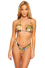 FOREVER YOURS - Multiway Scrunched Cup Bandeau & Tab Side High Leg Thong Bottom • Black