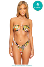 FOREVER YOURS - Multiway Scrunched Cup Bandeau & Tab Side High Leg Thong Bottom • Black