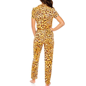 LULI WILD - Notch Collar Button Up Jumpsuit