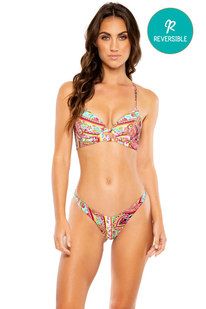 MIAMI BOUND - Underwire Top & High Leg Brazilian Bottom • Multicolor