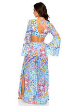 AY QUE CUTE! - Bell Sleeve Crop Top & Open Sides Wide Leg Pant • Multicolor