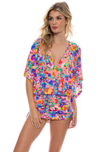 WATER BLOSSOMS - Cabana V Neck Dress • Electric Coral