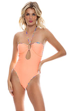 WATER BLOSSOMS - Keyhole One Piece • Electric Coral