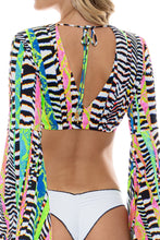 LULI DISCO - Bell Sleeve Crop Top & Ruffle High Lo Slit Skirt • Multicolor Campaign