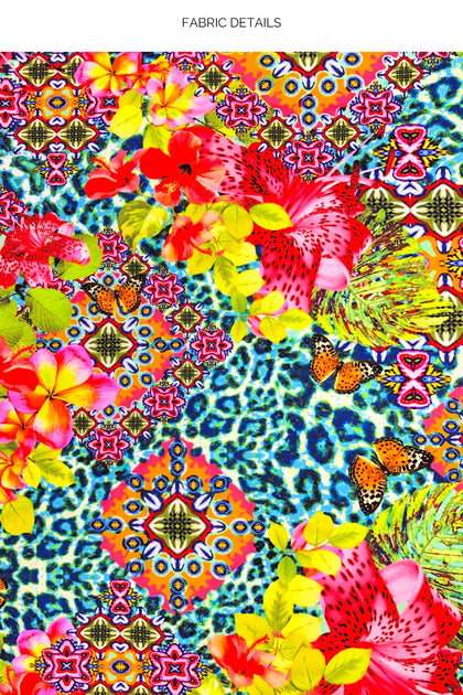 LULI ISLAND - Triangle Top & Wavy Ruched Back Tie Side Bottom • Multicolor