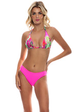 FIERCE SOUL - Triangle Halter Top & Seamless Full Ruched Back Bottom • Multicolor