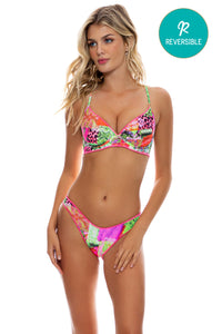 FIERCE SOUL - Underwire Top & High Leg Brazilian Bottom • Multicolor