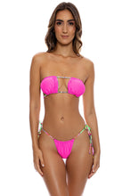 FIERCE SOUL - Multiway Scrunched Cup Bandeau & Seamless String Brazilian Tie Side Bottom • Multicolor