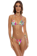 FIERCE SOUL - Multiway Scrunched Cup Bandeau & Seamless String Brazilian Tie Side Bottom • Multicolor