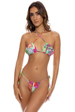 FIERCE SOUL - Multiway Scrunched Cup Bandeau & Seamless String Brazilian Tie Side Bottom • Multicolor