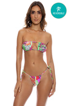 FIERCE SOUL - Multiway Scrunched Cup Bandeau & Seamless String Brazilian Tie Side Bottom • Multicolor