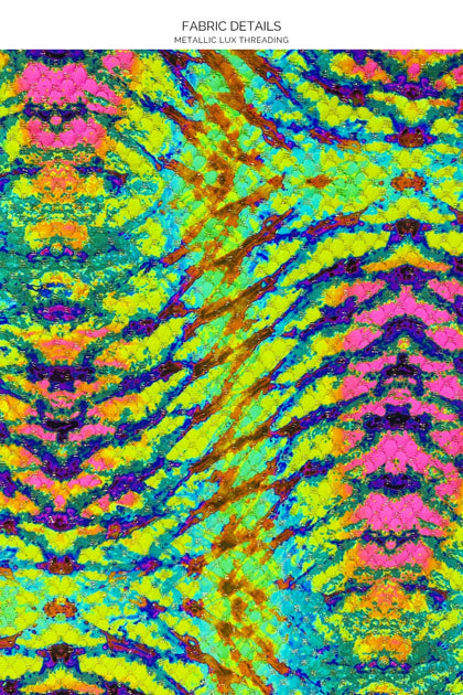 OASIS BABE - Triangle Top & Seamless Wavy Ruched Back Tie Side Bottom • Multi Green