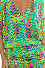 OASIS BABE - Cabana V Neck Dress • Multi Green