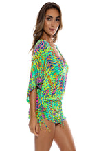 OASIS BABE - Cabana V Neck Dress • Multi Green