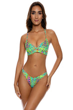 OASIS BABE - Underwire Top & High Leg Brazilian Bottom • Multi Green
