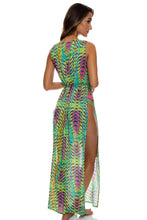 OASIS BABE - Open Slit Long Tunic • Multi Green