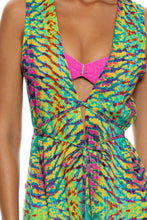 OASIS BABE - Open Slit Long Tunic • Multi Green