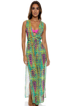 OASIS BABE - Open Slit Long Tunic • Multi Green