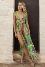 OASIS BABE - Open Slit Long Tunic • Multi Green