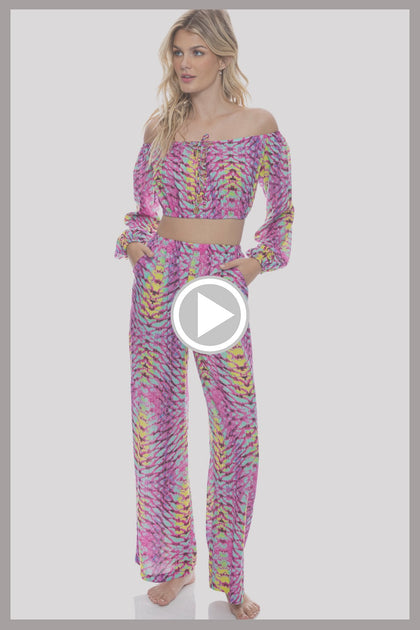 OASIS BABE - Crop Top & Relaxed Fit Pants • Multicolor