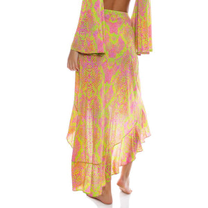 BORN TO BE WILD - Ruffle High Lo Slit Skirt