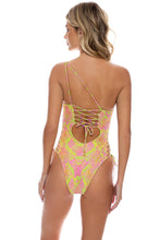 BORN TO BE WILD - One Shoulder Lace Up Body Suit • Multicolor