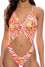 LOVE ME WILD - Front Twist Cut Out Monoquini • Multicolor