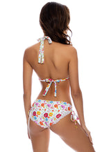 AMOR Y PLAYA - Triangle Halter Top & Drawstring Side Full Bottom • White