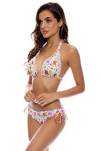 AMOR Y PLAYA - Triangle Halter Top & Drawstring Side Full Bottom • White