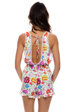 AMOR Y PLAYA - Deep V Short Romper • White