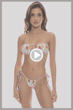 AMOR Y PLAYA - Multiway Scrunched Cup Bandeau & Seamless String Brazilian Tie Side Bottom • White