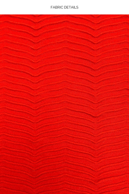 HOT TROPICS - Triangle Top & Wavy Ruched Back Tie Side Bottom • Lava Red