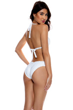 HOT TROPICS - Triangle Halter Top & Seamless Full Ruched Back Bottom • White