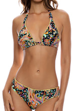 LULI GYPSY - Triangle Halter Top & Seamless Full Ruched Back Bottom • Multicolor