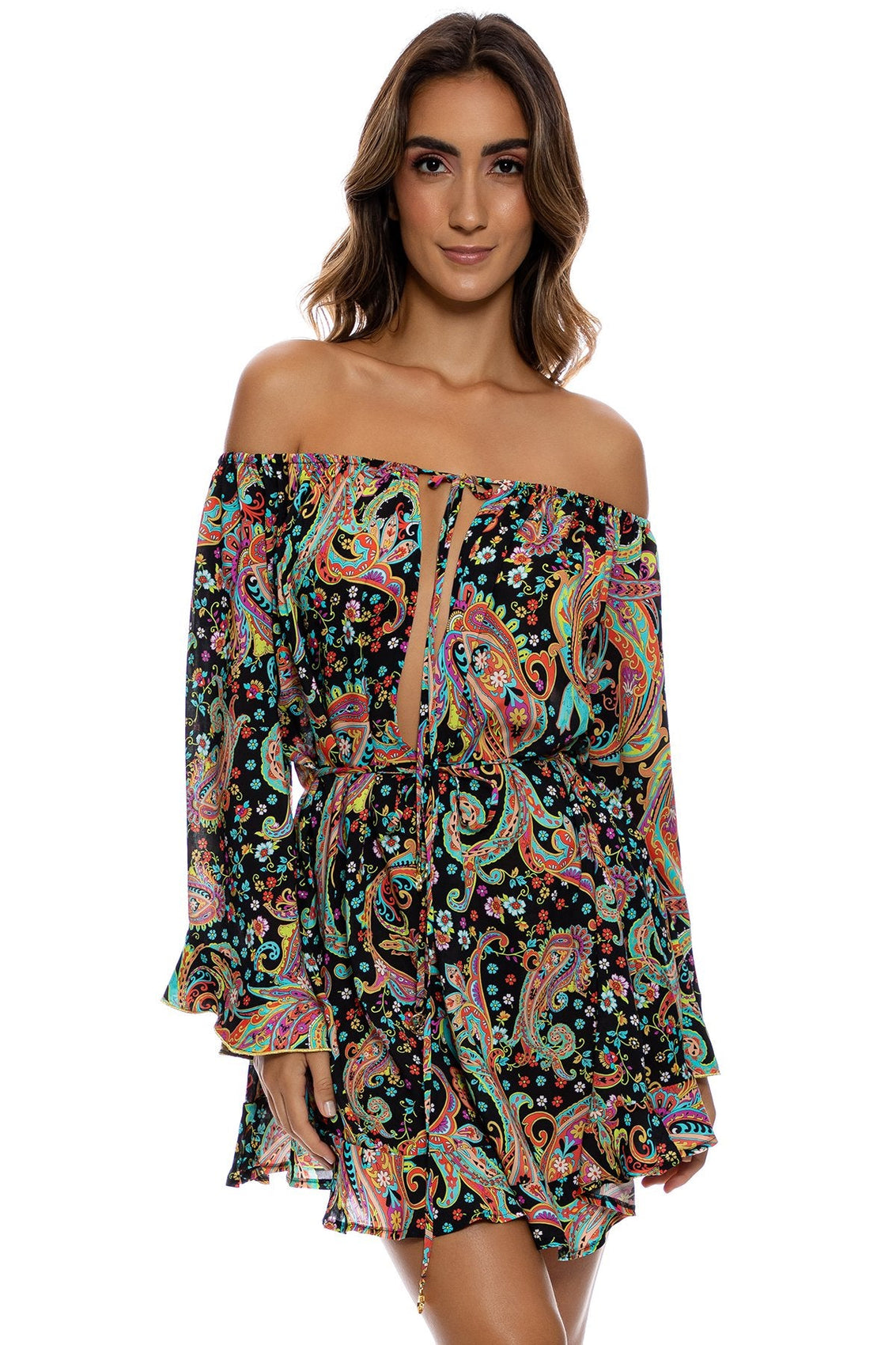LULI GYPSY - Off The Shoulder Ruffle Dress • Multicolor