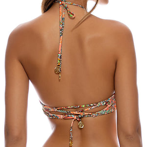 SEASHELL JEWEL - Ruched Halter Bandeau