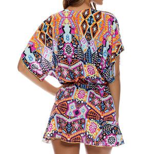 MARACUYA KISSES - Playera V Neck Ruffle Dress