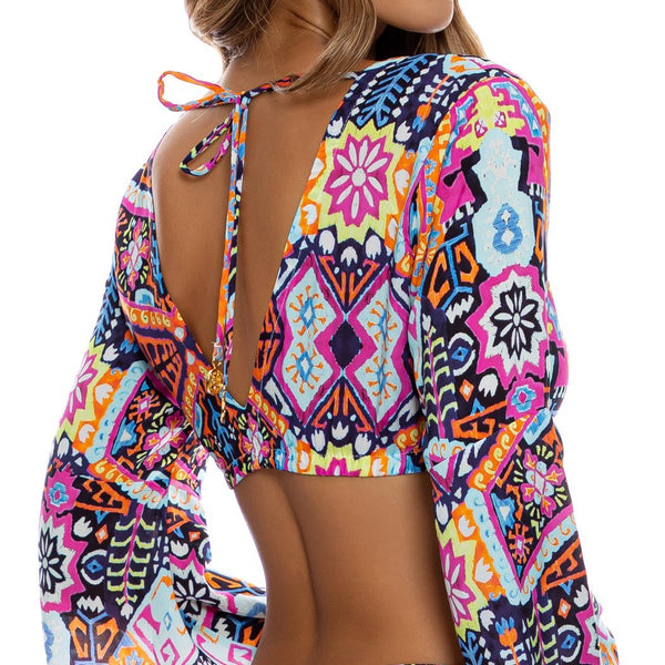 MARACUYA KISSES - Bell Sleeve Crop Top