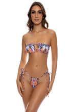 MARACUYA KISSES - Multiway Scrunched Cup Bandeau & Seamless String Brazilian Tie Side Bottom • Multicolor