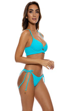 BEACH FUZZ - Underwire Top & Seamless Full Tie Side Bottom • Daydream Blue