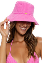 BEACH FUZZ - Wide Brim Bucket Hat • Bubble Gum
