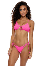 DIAMOND GIRL - Scoop Neck Cut Out Top & Seamless Cut Out Brazilian Tie Side Bottom • Shocking Pink