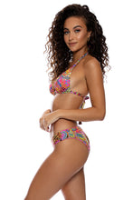 SHORE THING - Triangle Halter Top & Seamless Full Ruched Back Bottom • Multicolor