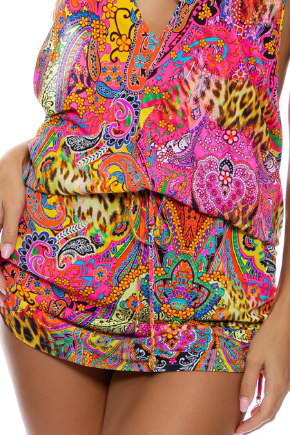 SHORE THING - T Back Mini Dress • Multicolor