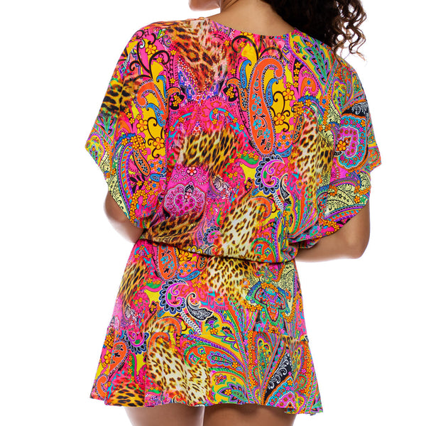 SHORE THING - Playera V Neck Ruffle Dress